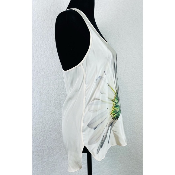 TIBI • White Silk Floral Racerback Tank Top, 0 - Picture 4 of 15
